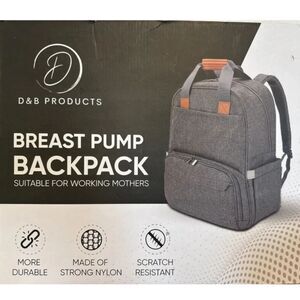 New Breast Pump Backpack 2 Side Pockets Straps Back Support Multifunctional